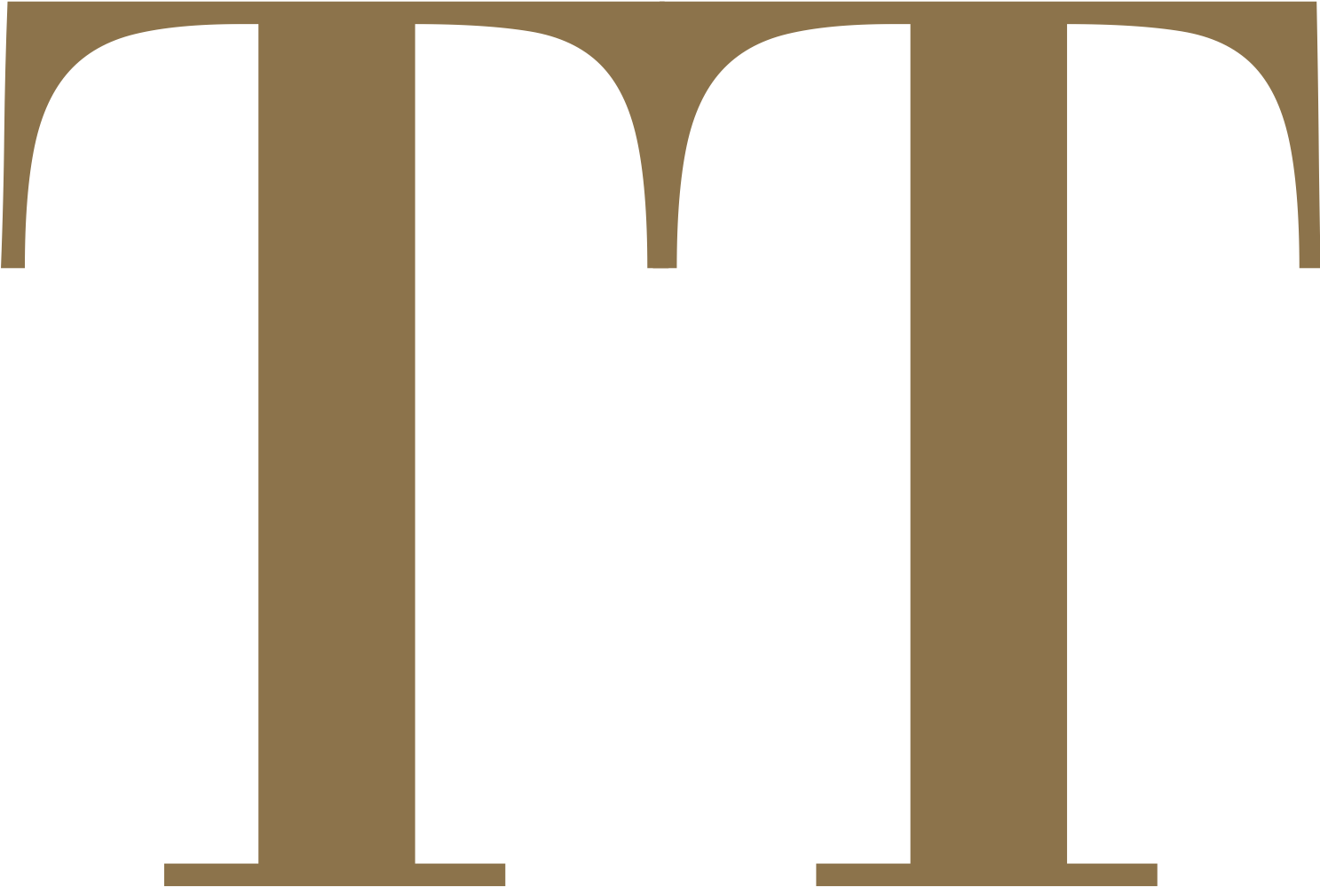 Monogram in gold on navy